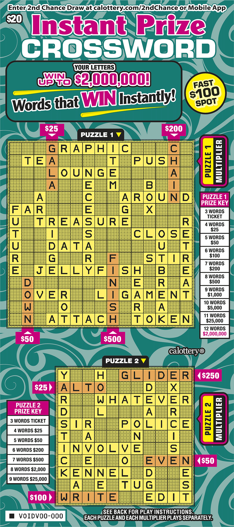 Instant Prize Crossword
