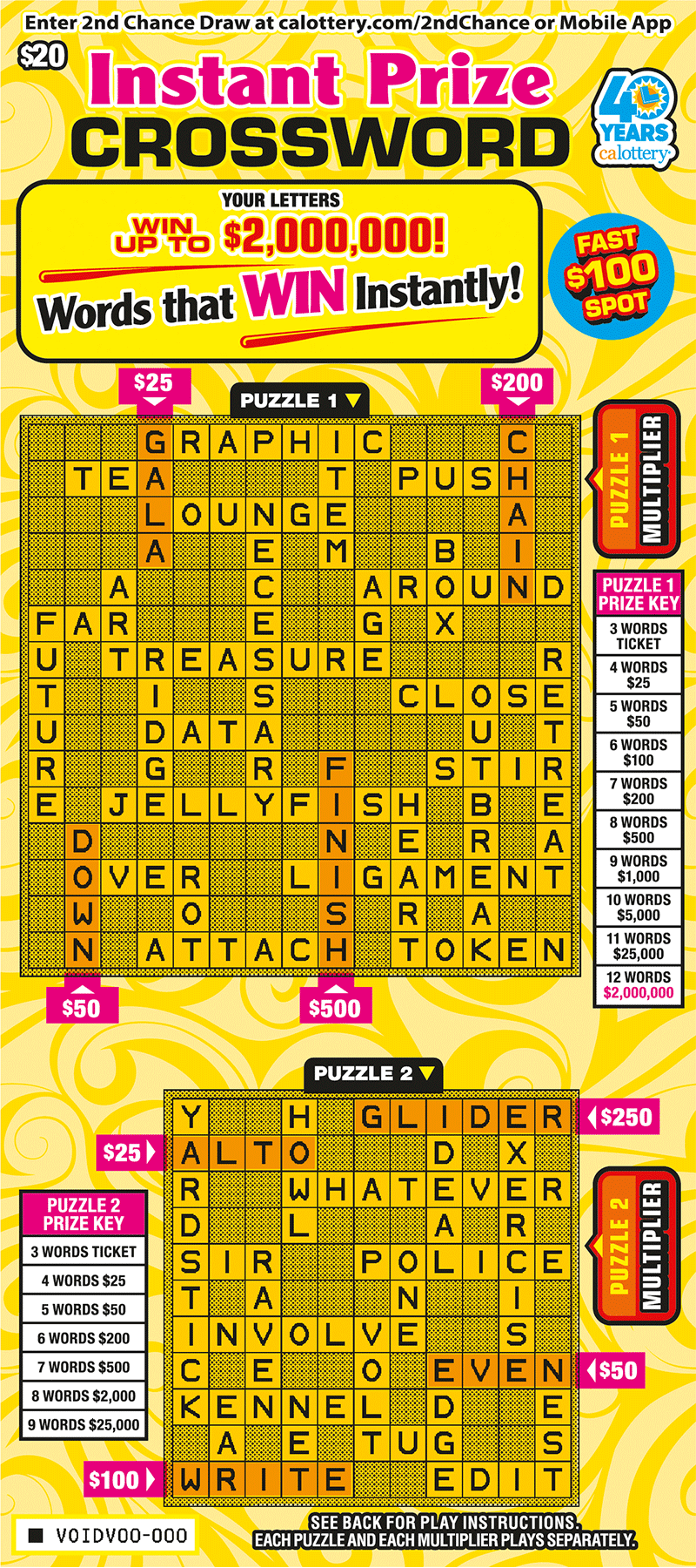 Instant Prize Crossword