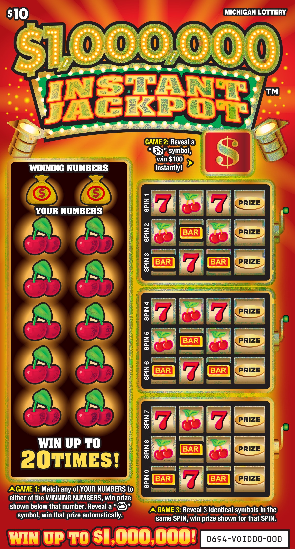 $1,000,000 Instant Jackpot