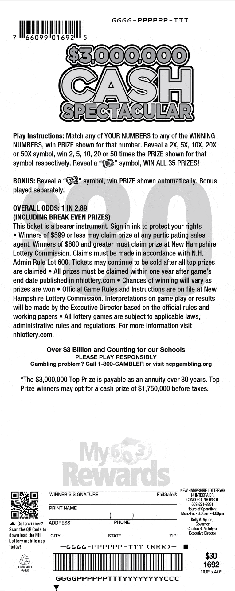 $3,000,000 Cash Spectacular